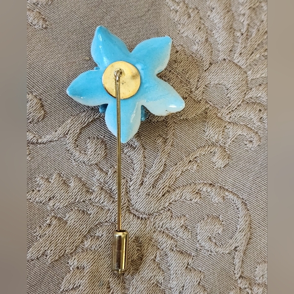 Vtg Enamel Floral Brooch Stick Pin - Picture 4 of 4
